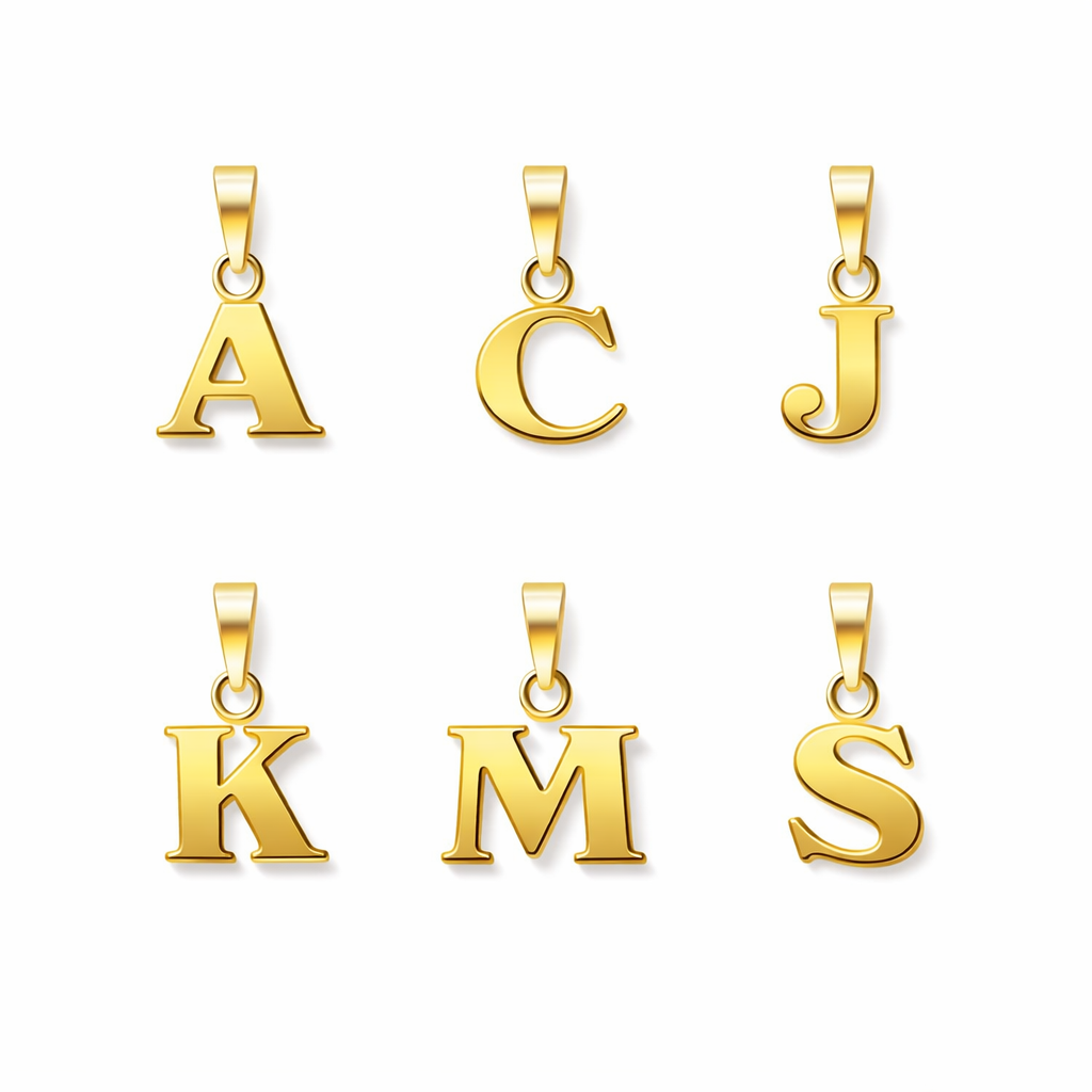 14K Gold Initial Letter Pendant, Arlina Jewelry