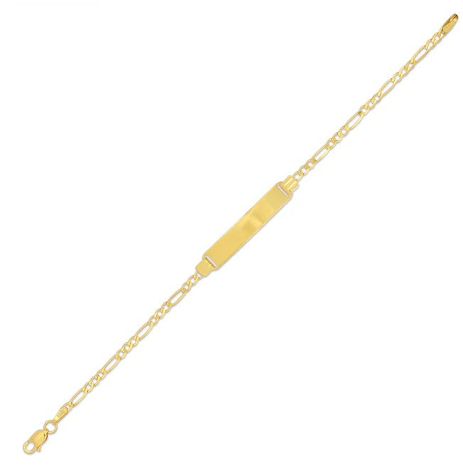 14K Yellow Gold Baby ID Figaro Bracelet – 5.5 Inch