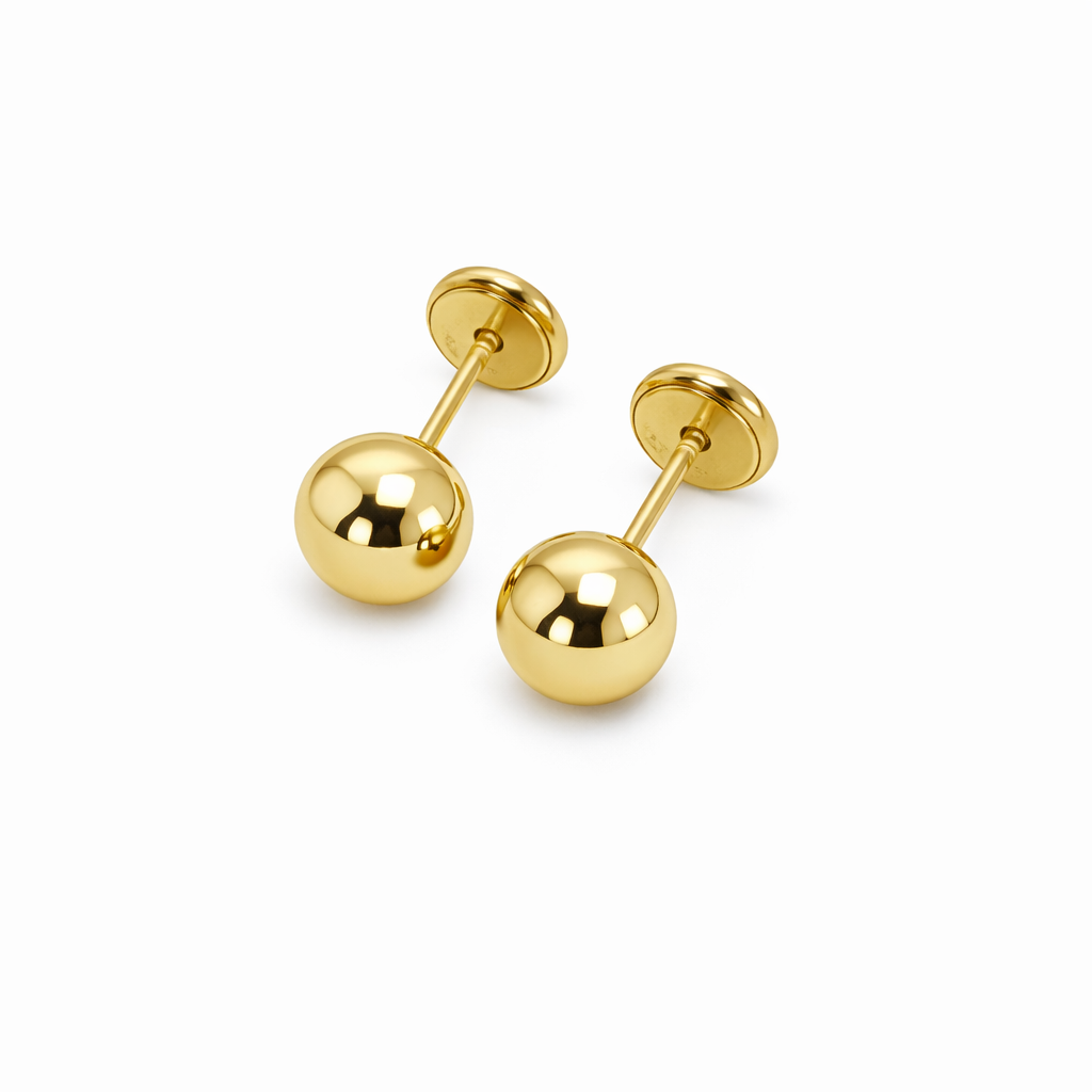 14K Gold Ball Stud Earrings
