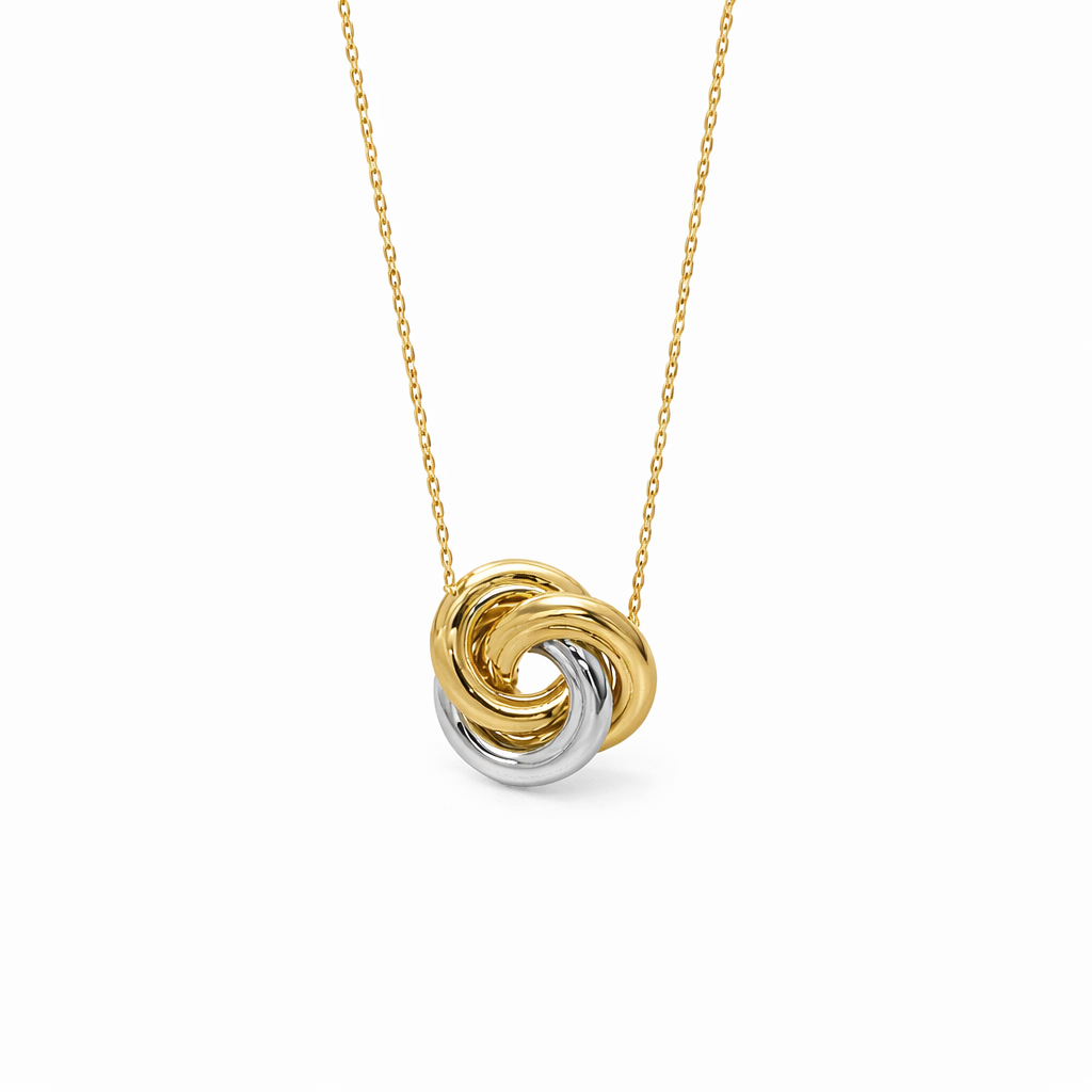 14K Gold Interlocking Knot Necklace