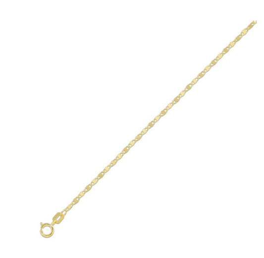 14K Gold Flat Hammer Chain Necklace – 2.1mm