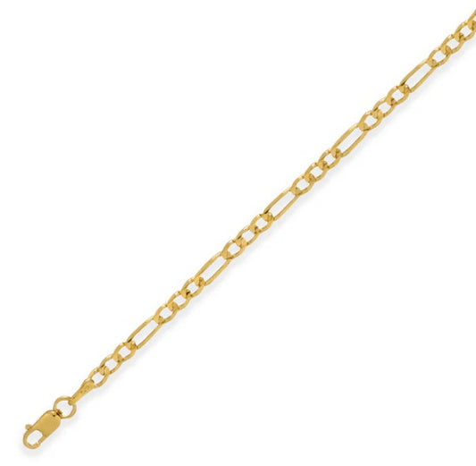 14K Gold Figaro Bracelet – 3.1mm
